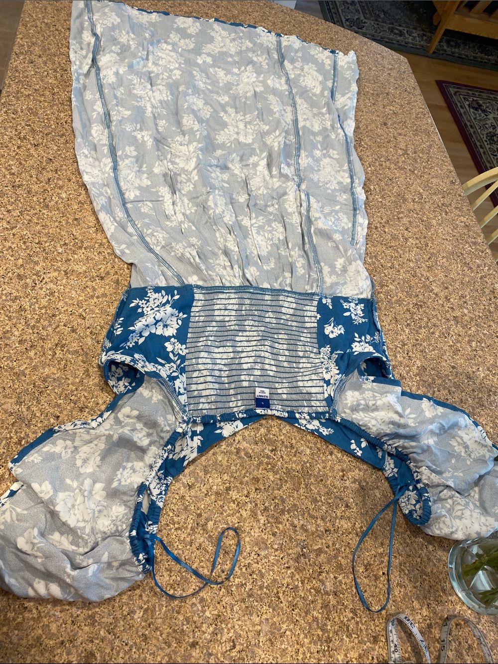 Old Navy Flutter Sleeve Floral Dress Large Blue Musty - Picture 13 of 15